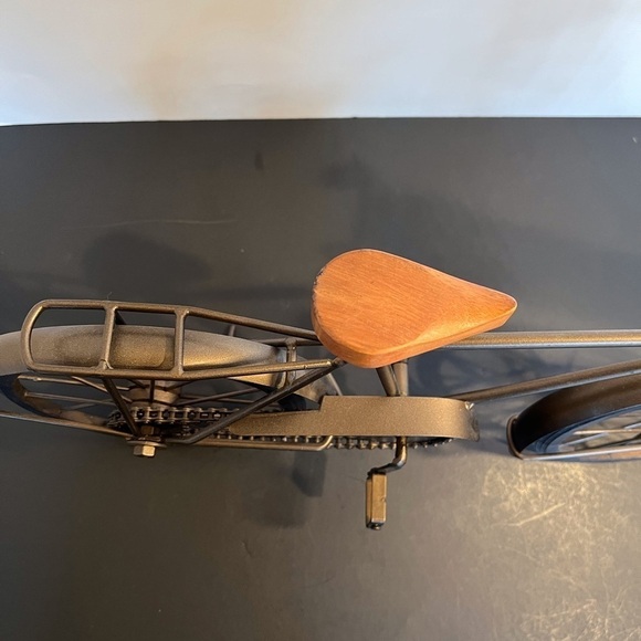 Vintage Metal Craft Bicycle with Wood Seat Display - Picture 5 of 10